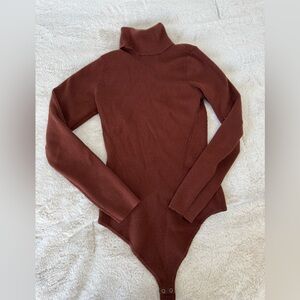 Abercrombie & fitch rib knit turtleneck bodysuit